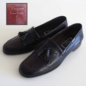 BRAGANO crocodile kiltie tassel loafers 11 M Italy